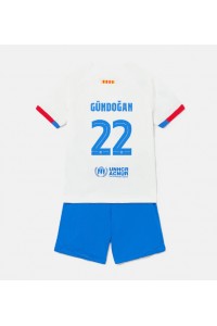 Barcelona Ilkay Gundogan #22 Jalkapallovaatteet Lasten Vieraspeliasu 2023-24 Lyhythihainen (+ Lyhyet housut)